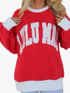 New red Lulu Mac sweatshirt